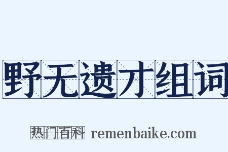 野无遗才组词是什么意思的图片